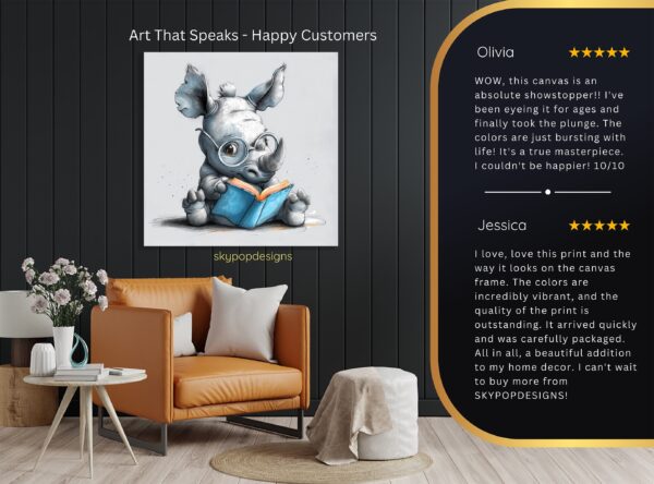 Rhino Reading Art