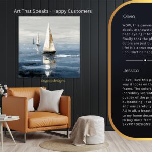 Sailboats at Sea Art