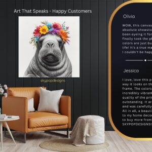Walrus Floral Crown Art