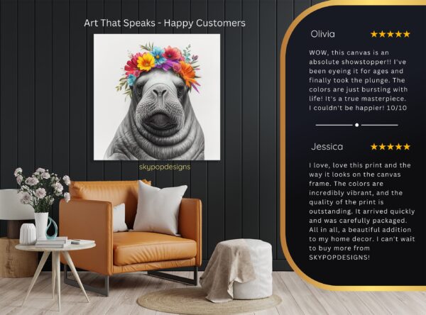 Walrus Floral Crown Art