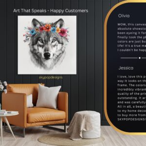 Wolf Floral Crown Art