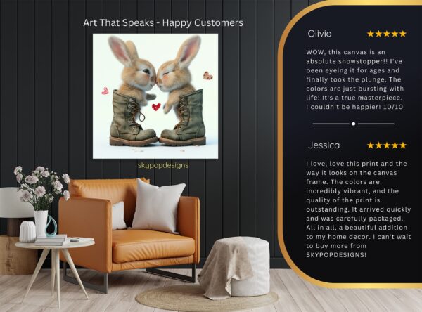 Bunny Kisses in Boots Art