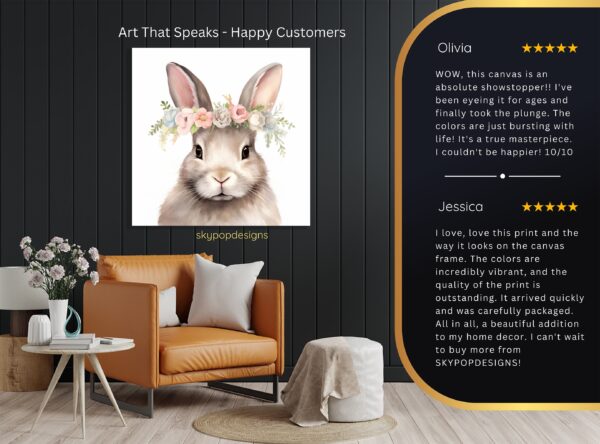 Bunny Spring Floral Crown Art
