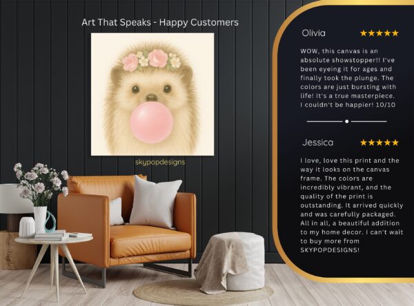 Hedgehog Bubble Gum Art