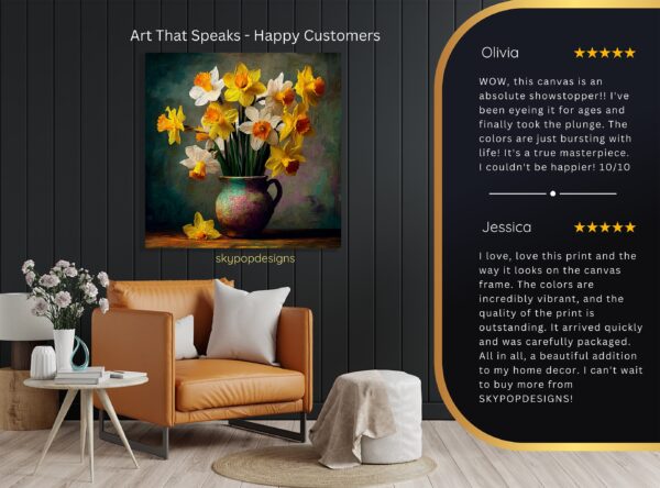 Daffodil Bloom Vase Art