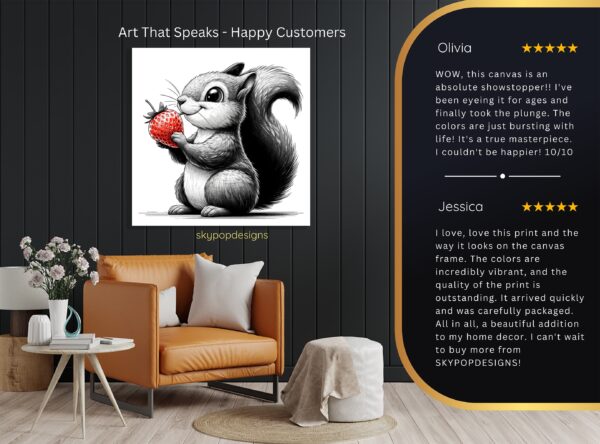 Squirrel Strawberry Art