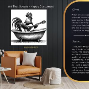 Rooster Guitar Art