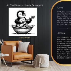 Penguin Guitar Art