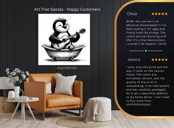 Penguin Guitar Art
