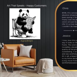 Panda Toilet Reading Art