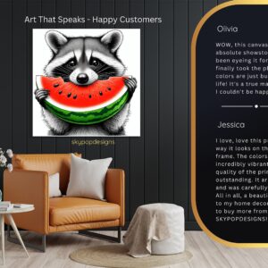 Raccoon Watermelon Art