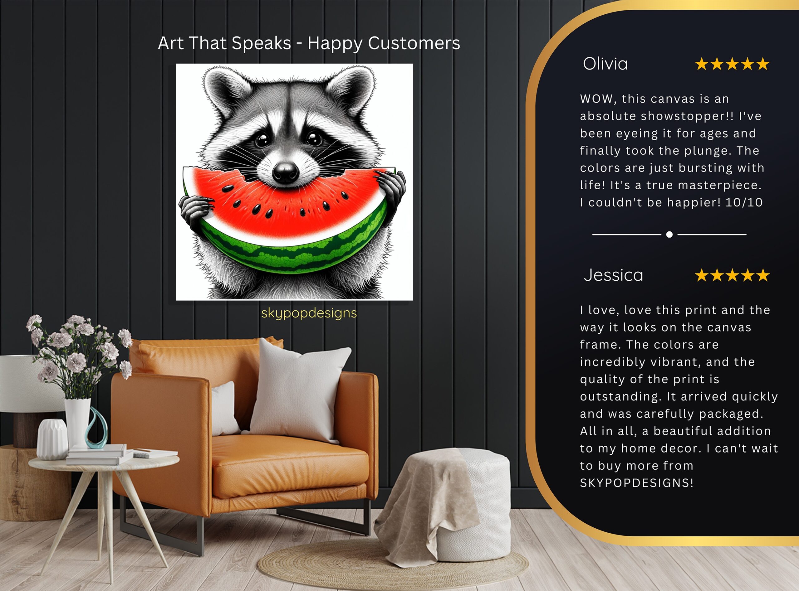 8.jpg Raccoon Watermelon Art