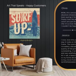 Surf's Up Retro Beach Art