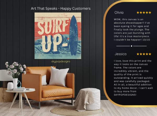 Surf's Up Retro Beach Art