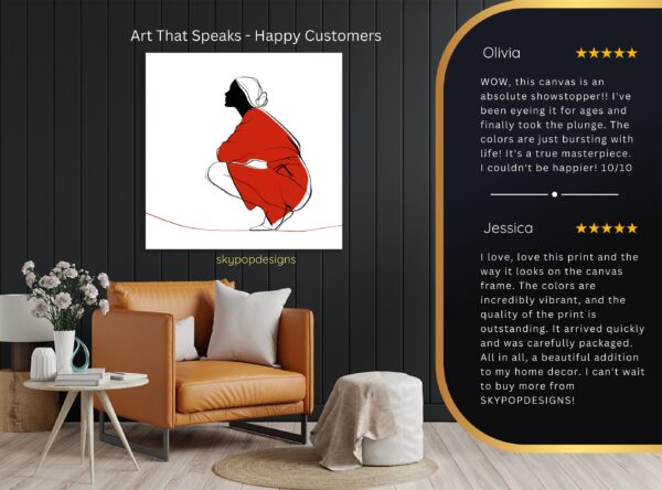 Red Silhouette Art