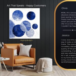 Blue Circles Abstract Art