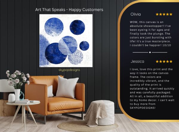 Blue Circles Abstract Art