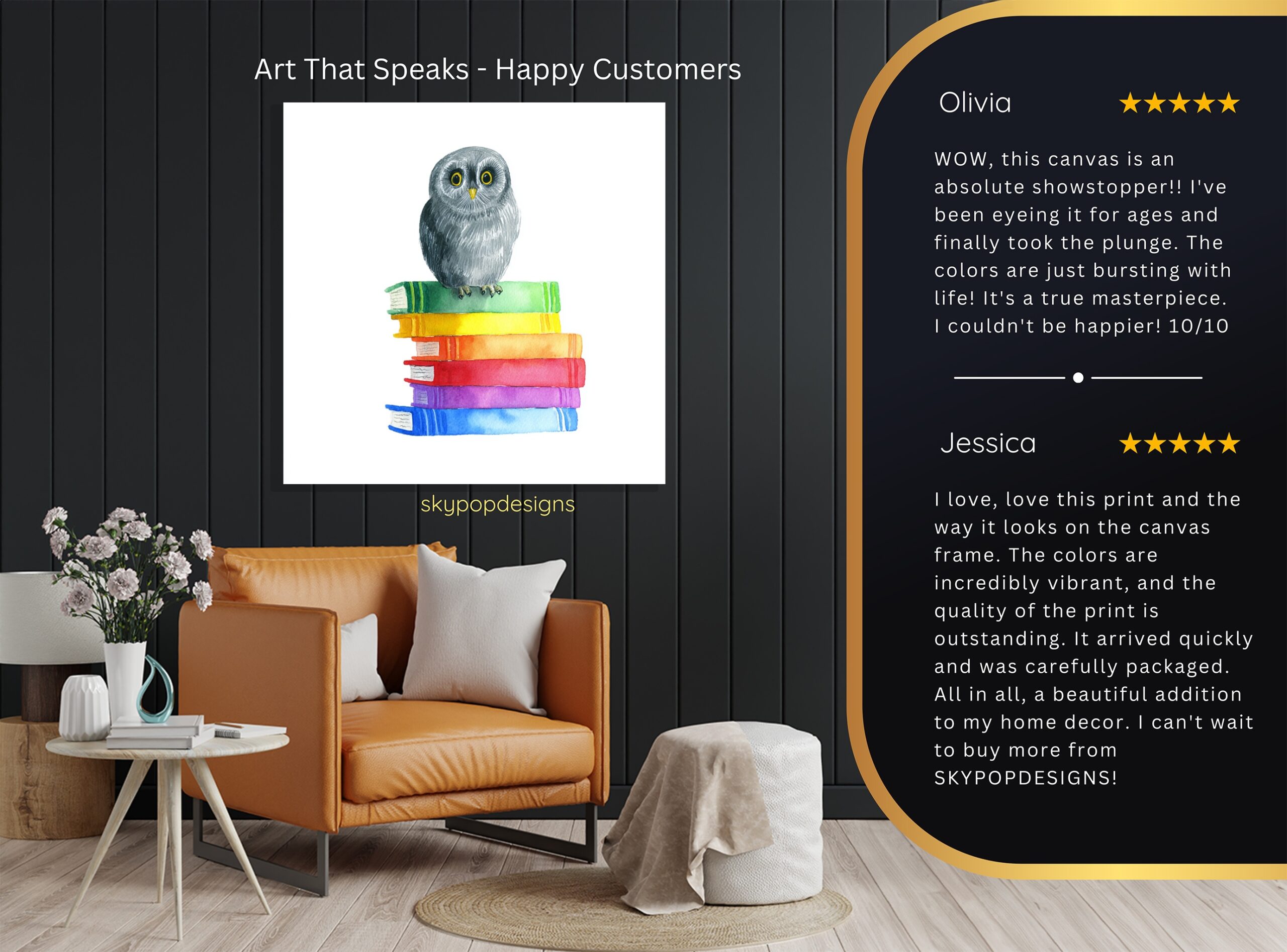 8.jpg Owl Reading Books Art