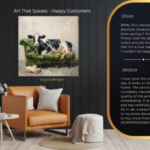 Cow on Couch Art