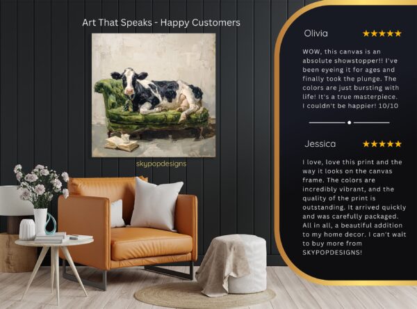 Cow on Couch Art