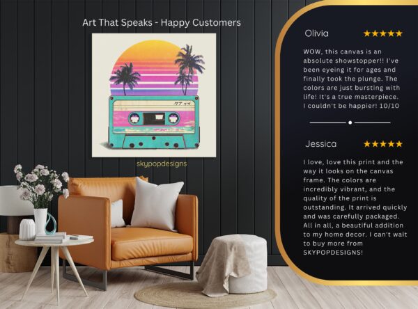 Retro Sunset Cassette Art