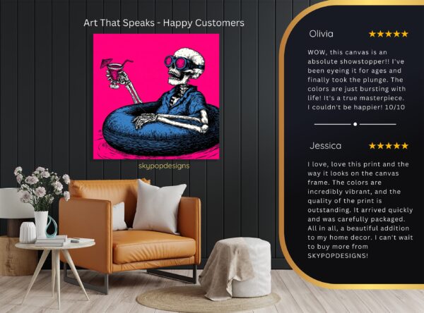 Skeleton Cocktail Party Art