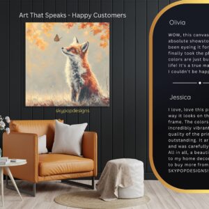 Fox and Butterfly Art