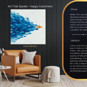 Blue Fish School Art
