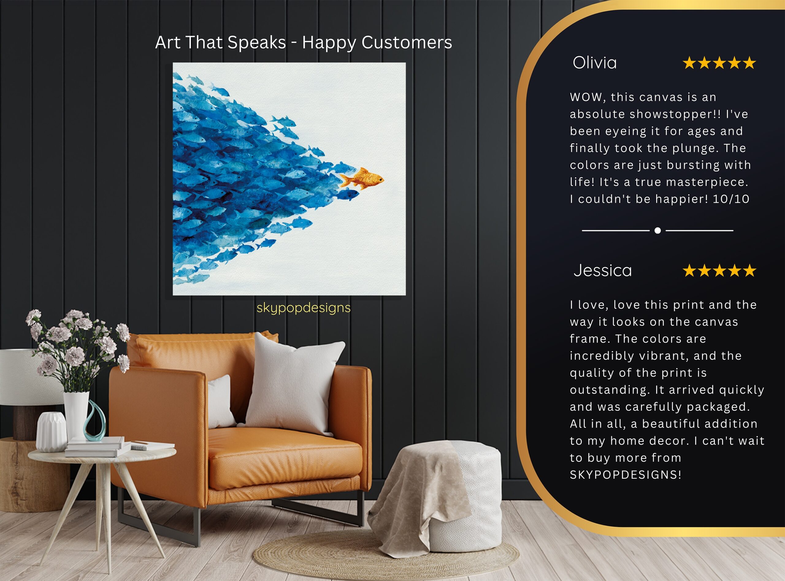 8.jpg Blue Fish School Art