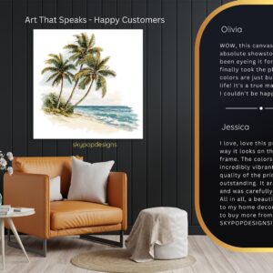 Tropical Beach Palm Trees Art