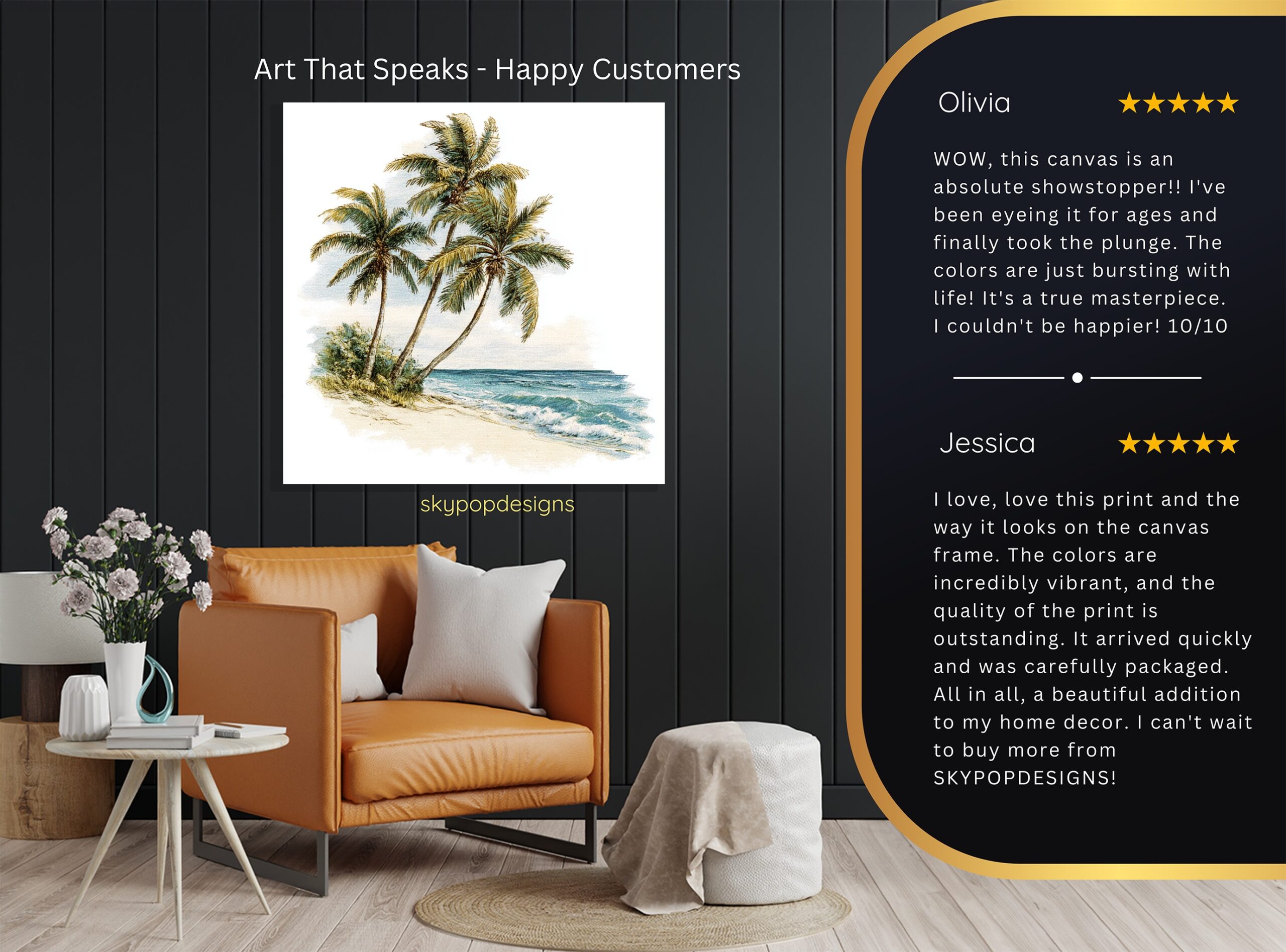 8.jpg Tropical Beach Palm Trees Art