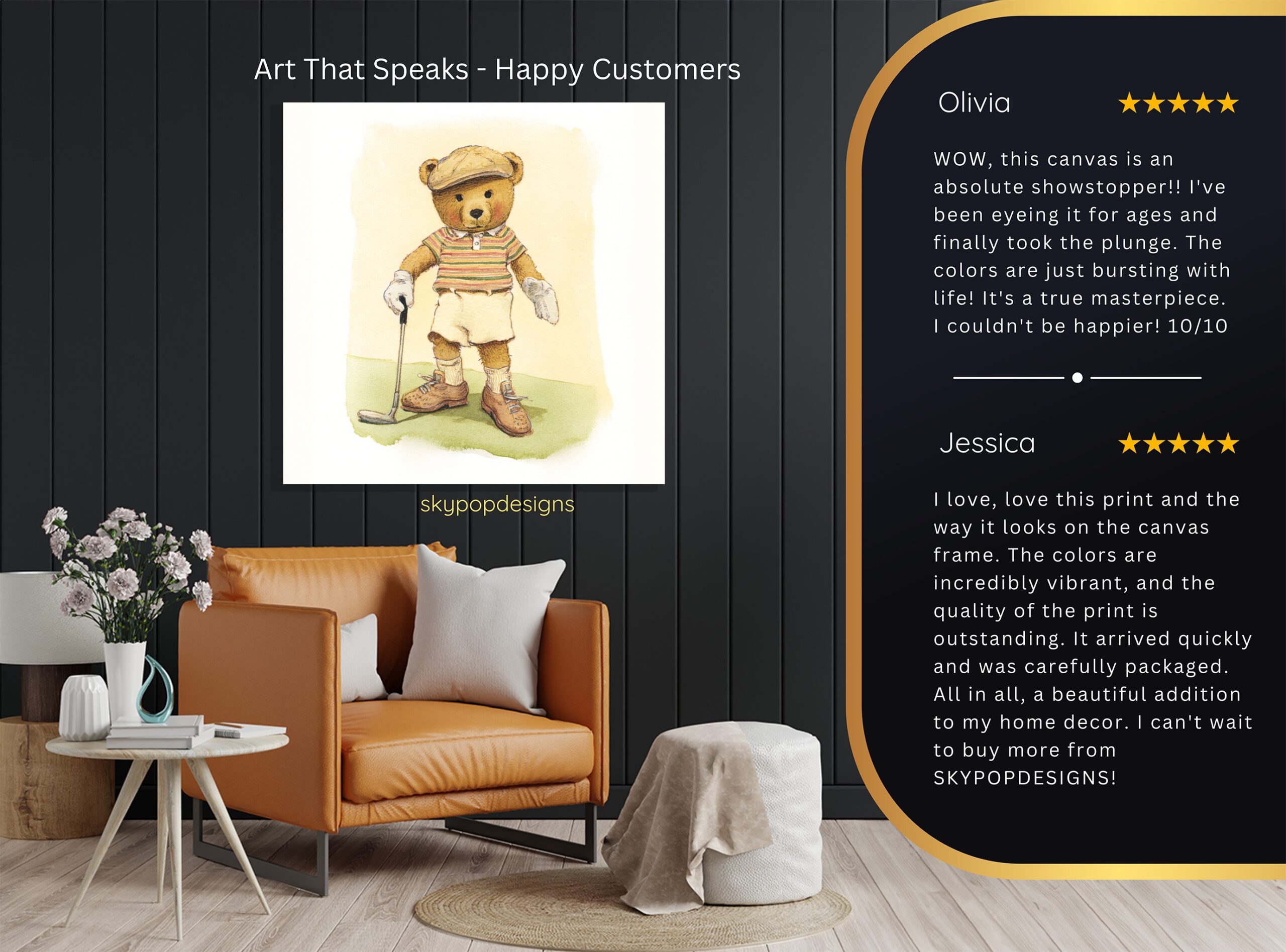 8.jpg Bear Golfing Art