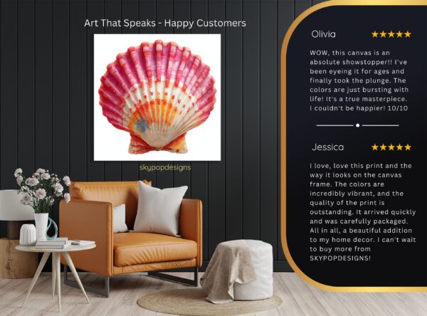 Red Seashell Art