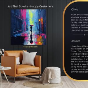 Rainy Evening Cityscape Art