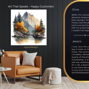 Mountain River Reflection Art