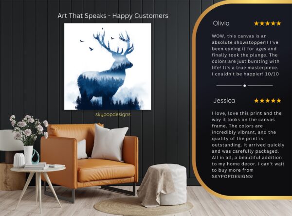 Deer Forest Silhouette Art