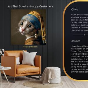 Cat with Pearl Earring Art