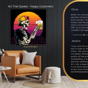 Retro Skeleton Beer Art