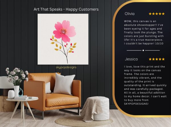 Pink Cosmos Flower Art