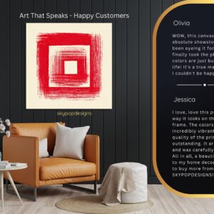 Red Square Spiral Art