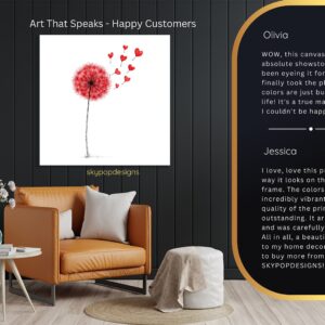 Red Dandelion Heart Art