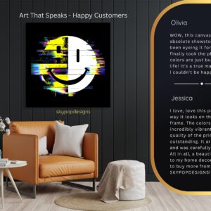 Glitch Smiley Face Art