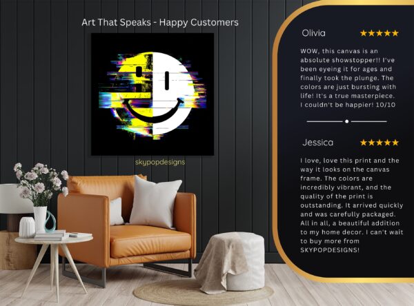 Glitch Smiley Face Art