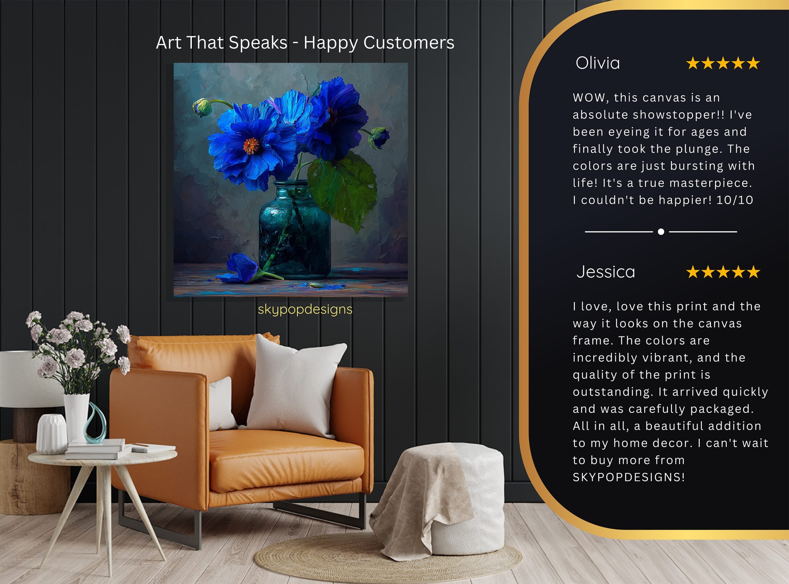 8.jpg Deep Blue Floral Art