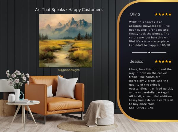 Mountain Stream Landscape Art