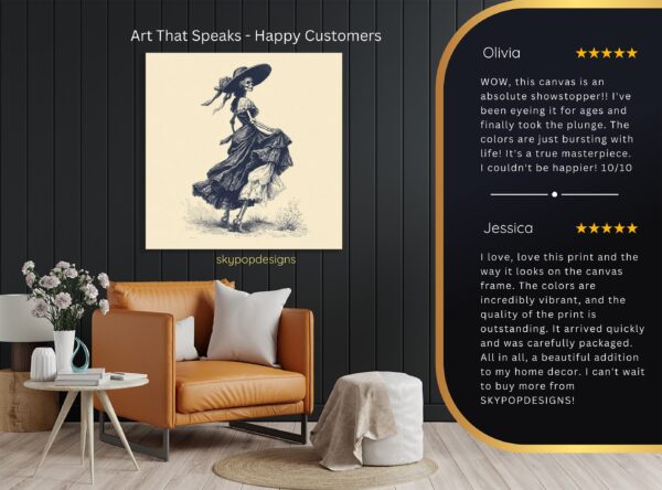 Dancing Skeleton Lady Art