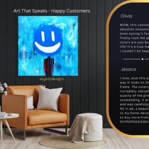 Blue Smiley Face Art