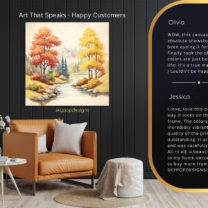 Autumn Stream Landscape Art