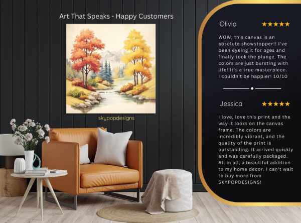 Autumn Stream Landscape Art