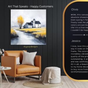 Autumn Farmhouse Stream Art
